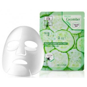 Тканевая маска для лица с экстрактом огурца 3W Clinic Fresh Cucumber Mask Sheet, 23 мл