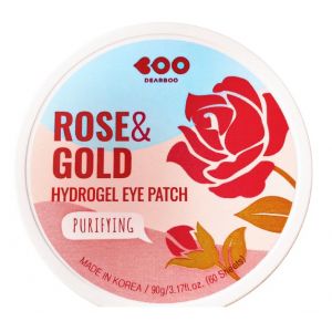 Гидрогелевые патчи с экстрактом розы и золотом Dearboo Purifying Hydrogel Eye Patch Rose Gold