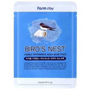 Маска тканевая с ласточкиным гнездом FarmStay Visible Difference Bird's Nest Aqua Mask Pack, 23 мл