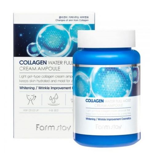 Ампульный крем для лица с коллагеном Farmstay Collagen Water Full Moist Cream Ampoule Stok, 250 мл