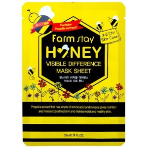 Маска восстанавливающая с прополисом FarmStay Visible Difference Mask Sheet Honey, 23 мл