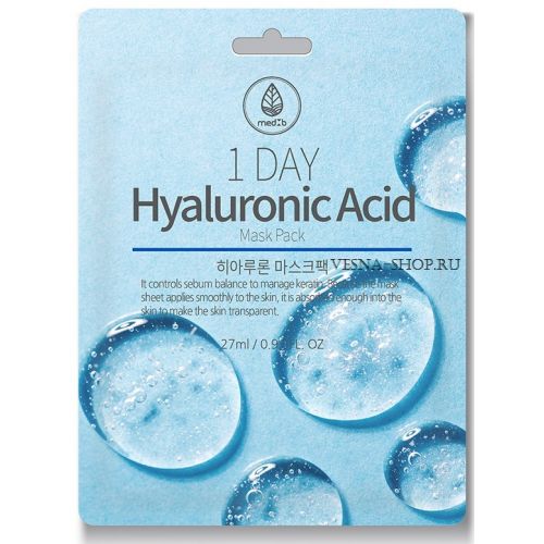 Тканевая маска с гиалуроновой кислотой Med B 1 Day Hyaluronic Acid Mask Pack, 27 мл