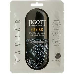 Маска тканевая ампульная с экстрактом икры Jigott Caviar Real Ampoule Mask, 27 мл